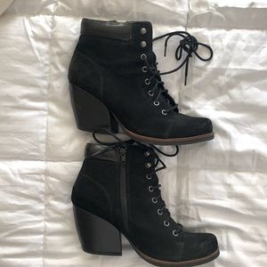 KORK EASE Black Suede Lace-Up Military Style Boot